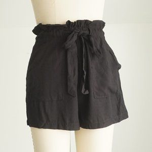 Black High Waist Paperbag Shorts *NWT*